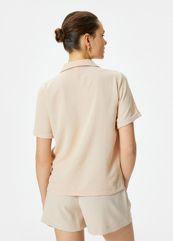 Бежевая кэжуал рубашка однотонная KOTON