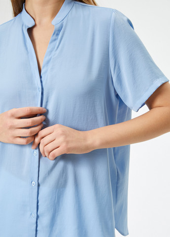 Голубой кэжуал рубашка однотонная KOTON