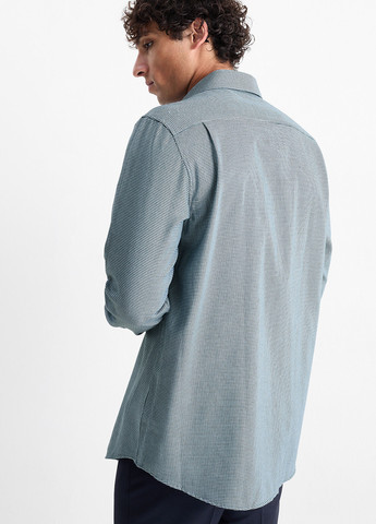 Голубой классическая, кэжуал рубашка с абстрактным узором C&A