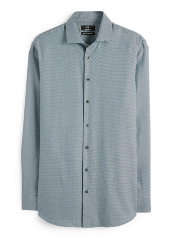 Голубой классическая, кэжуал рубашка с абстрактным узором C&A