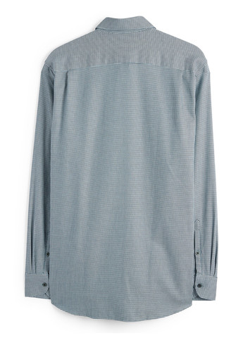 Голубой классическая, кэжуал рубашка с абстрактным узором C&A