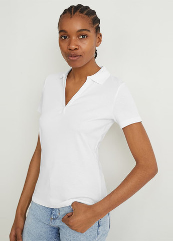Белая женская футболка-футболка C&A однотонная