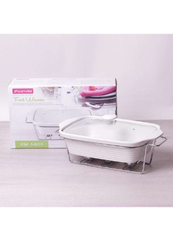 Марміт керамічний 2.4л зі скляною кришкою та металевою підставкою 6403 Kamille (253786494)