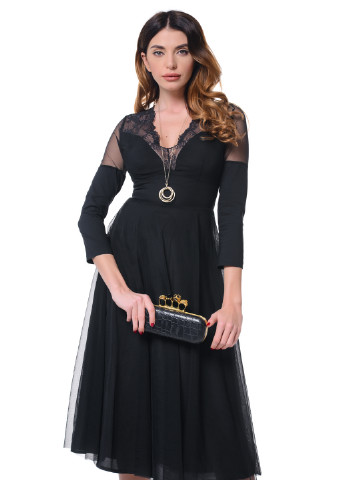 Черное кэжуал платье Arefeva однотонное