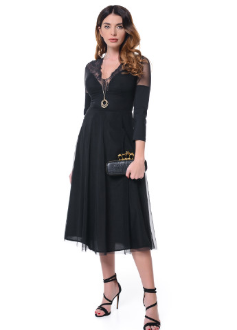 Черное кэжуал платье Arefeva однотонное