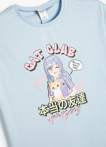 Светло-голубая летняя футболка KOTON