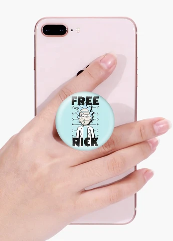 Попсокет (Popsockets) держатель для смартфона Рик и Морти (Rick and Morty) (8754-1237) Черный MobiPrint (216748545)