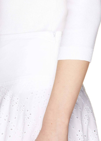 Белая кэжуал однотонная юбка United Colors of Benetton миди