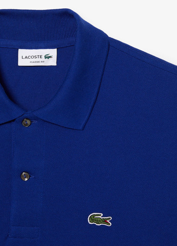 Синяя футболка-поло для мужчин Lacoste однотонная