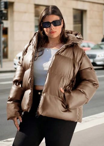 Коричневая зимняя куртка SHEIN