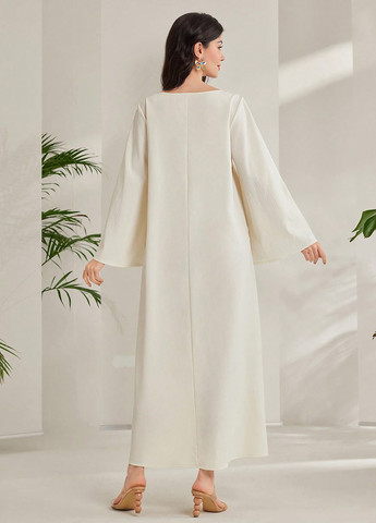 Молочное кэжуал платье оверсайз SHEIN однотонное