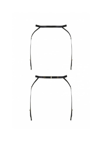 Черный демисезонный пояс-стрепы с подвязками для чулок meggy garter belt black s/m - exclusive Passion
