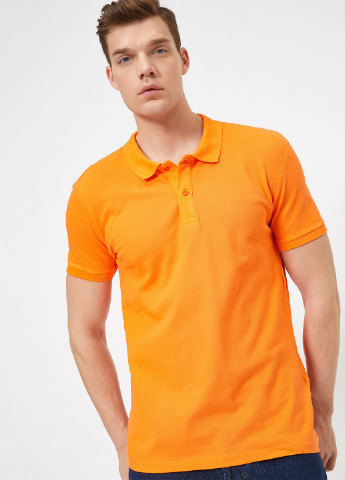 Оранжевая футболка-поло для мужчин KOTON однотонная