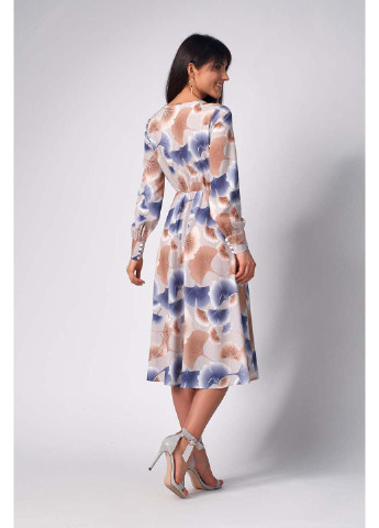 Сіра кежуал сукня SL-Fashion з абстрактним візерунком
