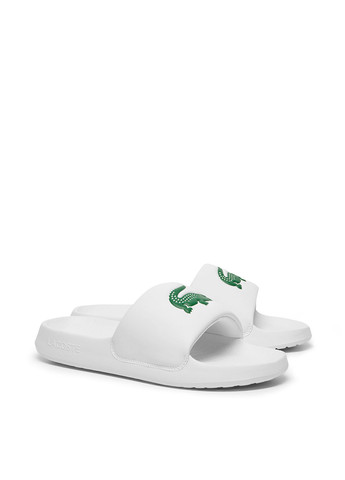 Белые спортивные шлепанцы Lacoste
