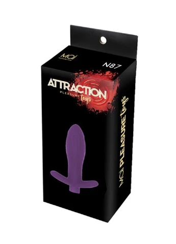 Анальна пробка з вібрацією Attraction Toys №87 Purple, що перезаряджається, довжина 11см, діаметр 3,5см MAI (252297514)