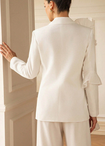 Белый женский жакет SHEIN однотонный - демисезонный