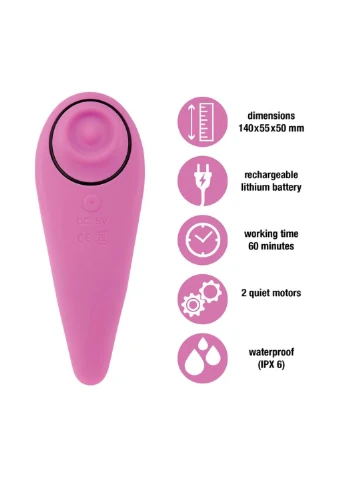 Пульсатор для клітора плюс вібратор – FemmeGasm Tapping Tickling Vibrator Pink FeelzToys (254152261)