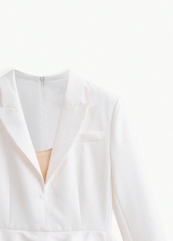 Белое кэжуал платье платье-жакет SHEIN однотонное