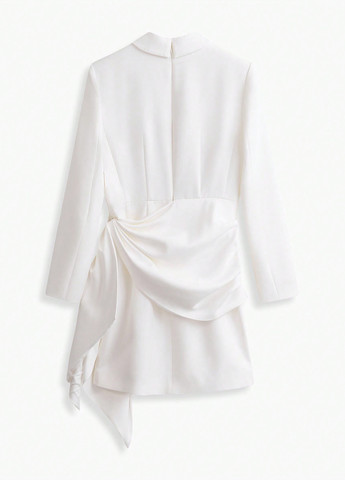 Белое кэжуал платье платье-жакет SHEIN однотонное