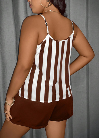 Коричневий літній комплект (майка, шорти) SHEIN