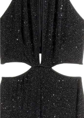 Комбинезон H&M комбинезон-брюки однотонный чёрный вечерний полиамид