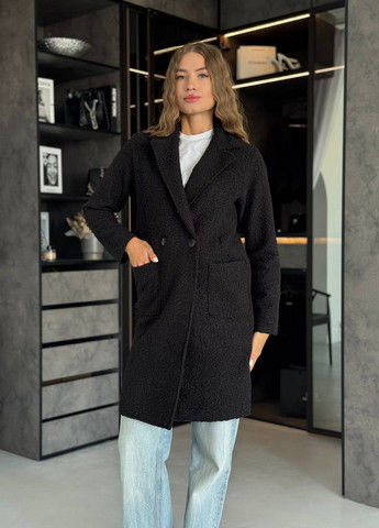 Чорне демісезонне Пальто двобортне No Brand