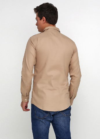 Светло-коричневая рубашка однотонная Ralph Lauren