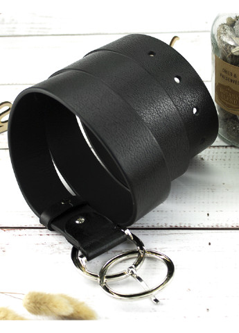 Женский кожаный ремень черный с круглой пряжкой -4070 black (130 см) PS (221201379)