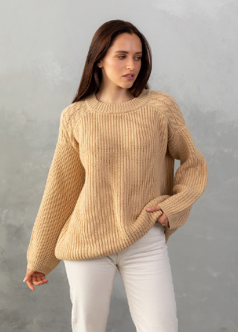Песочный демисезонный свитер женский Viviami