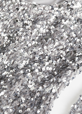 Серебристое коктейльное платье силуэтная, с открытой спиной H&M однотонное