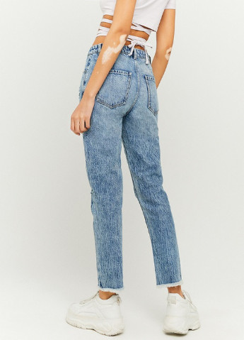 Джинси Tally Weijl Skinny Jeans - MOM BASIC однотонні темно-сині джинсові бавовна