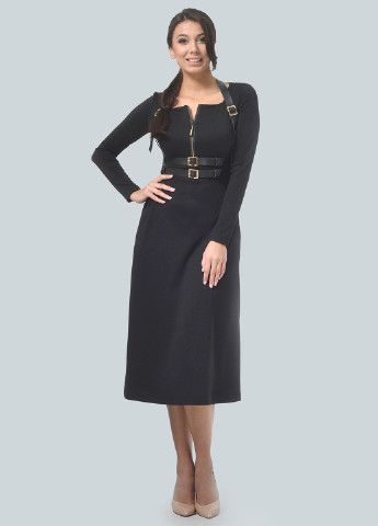 Черное кэжуал платье футляр Lila Kass однотонное