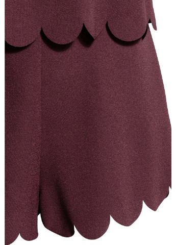 Комбинезон H&M комбинезон-шорты однотонный бордовый кэжуал