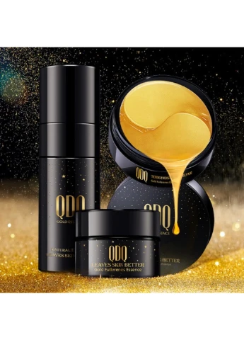 QDQ Набор для глаз Gold Natural Essence Fullerenes 3 в 1 — Крем, Китай (254001901)