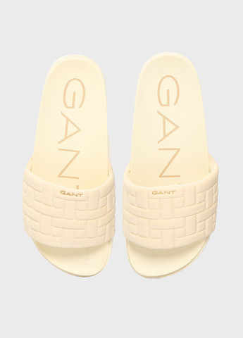 Светло-бежевые шлепанцы Gant с логотипом