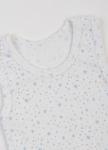 Белый демисезонный комплект (майка, трусы) Фламинго