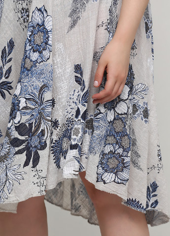 Сіро-бежева кежуал сукня а-силует Made in Italy з квітковим принтом