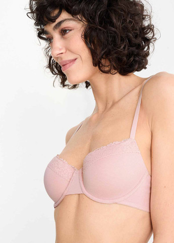 Світло-рожевий балконет бюстгальтер (2 шт.) C&A з кісточками бавовна