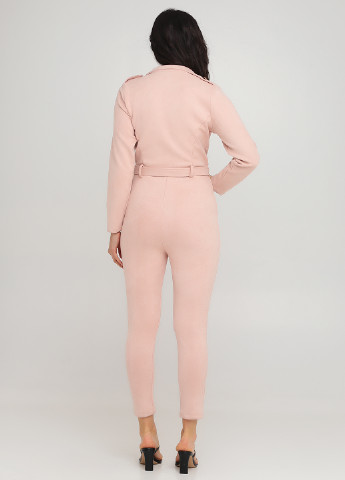 Комбінезон Dance+Dance комбінезон-брюки однотонний рожевий діловий штучна замша, поліестер