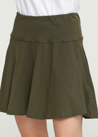 Оливковая (хаки) кэжуал однотонная юбка Terranova мини