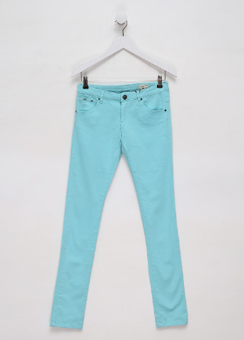 Мятные джинсовые демисезонные зауженные брюки Eksept
