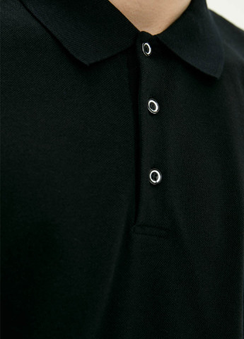 Черная футболка-поло для мужчин Promin однотонная