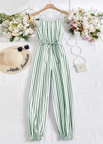 Комбінезон SHEIN комбінезон-брюки смужка комбінований кежуал поліестер