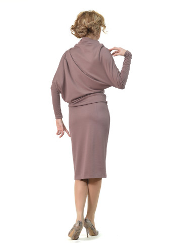 Розово-коричневое кэжуал платье платье-свитер Lada Lucci однотонное