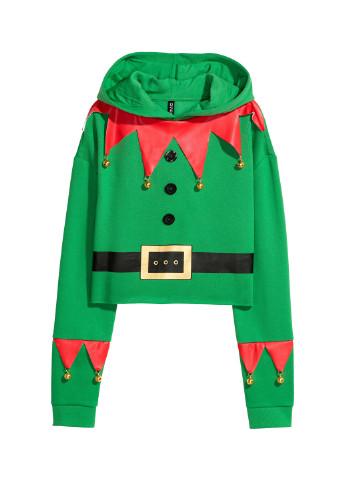 Маскарадный худи H&M рисунок зелёный карнавальный хлопок