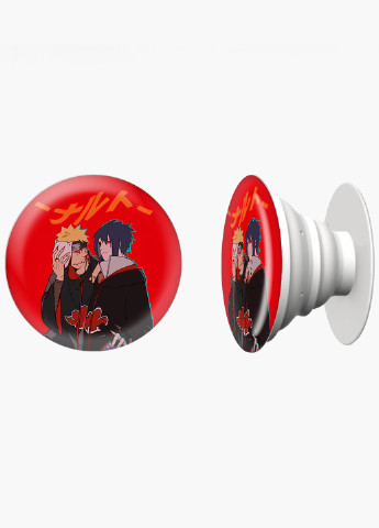 Попсокет (Popsockets) держатель для смартфона Наруто Узумаки и Саске Учиха (Naruto Uzumaki and Sasuke Uchiha) (8754-2815) Черный MobiPrint (221548558)