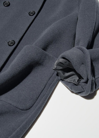 Сіре демісезонне Пальто двобортне Uniqlo