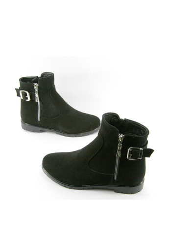 Осенние ботинки Mila с молнией, с пряжкой из натуральной замши