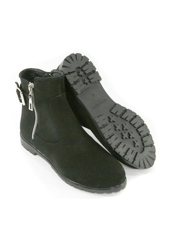 Осенние ботинки Mila с молнией, с пряжкой из натуральной замши